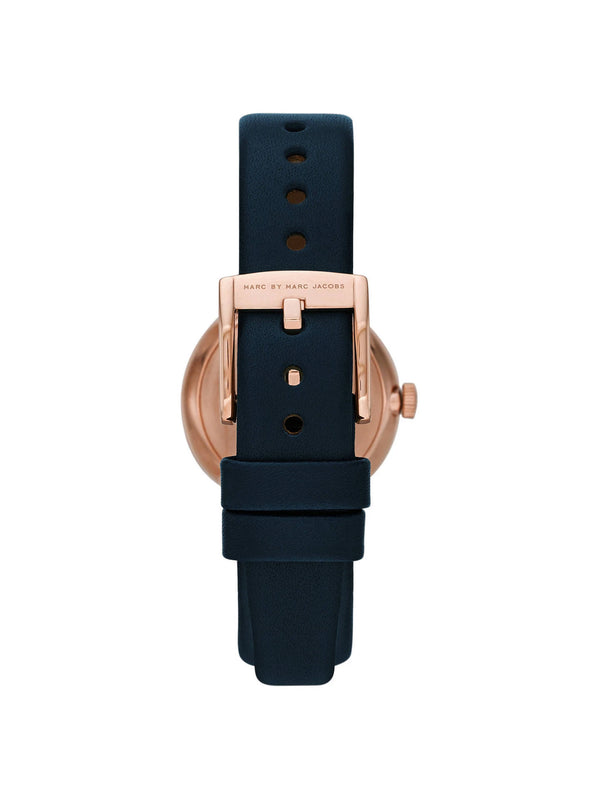 Marc Jacobs Baker MBM1331 - Reloj para mujer, esfera azul marino, correa de piel, 28 mm