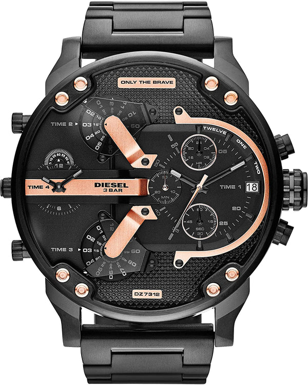 Diesel The Daddies Reloj cronógrafo para hombre con esfera de cuatro zonas horarias DZ7312