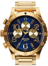 Nixon 48-20 Chrono Blue Dial Gold PVD Men's Watch  A486-1922 - Watches of America