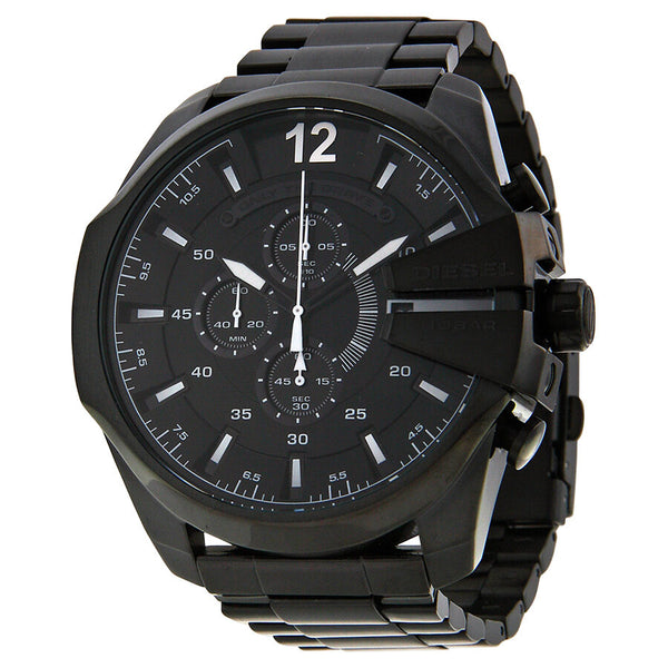 Diesel Mega Chief Chronograph Black Dial Men's Watch #DZ4283 - Watches of America