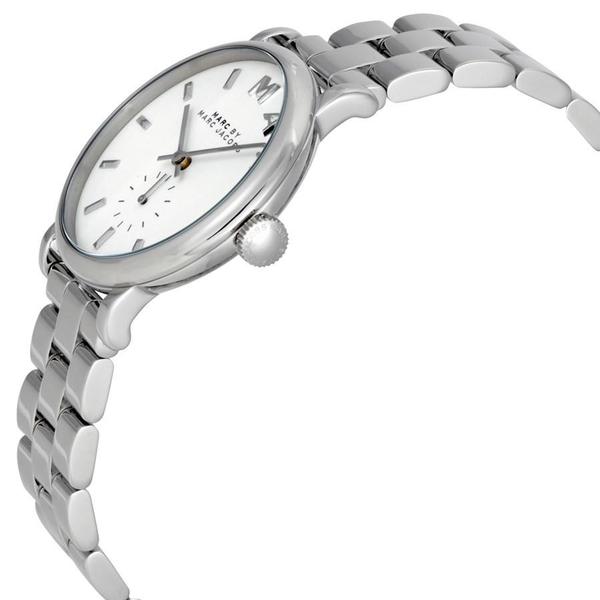 Reloj Marc By Marc Jacobs Baker para mujer, esfera blanca, acero, MBM3242