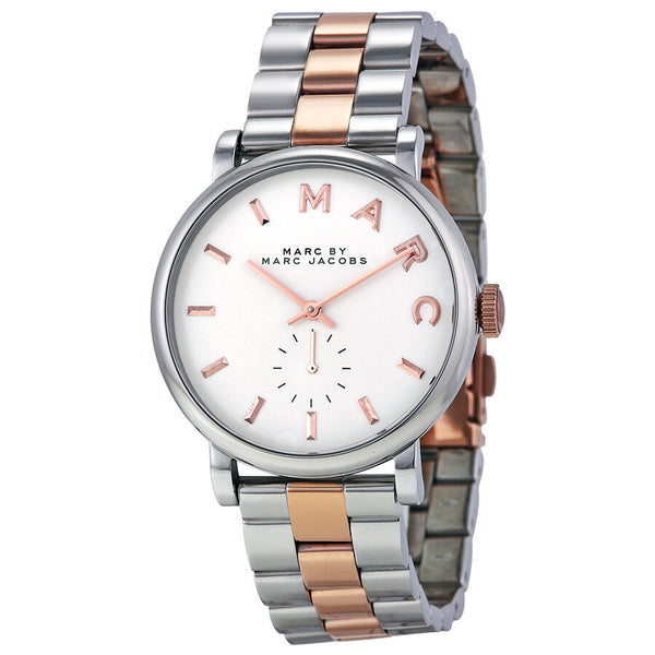 Marc by Marc Jacobs White Dial Two Tone Stainless Steel Ladies Watch MBM3312 - Watches of America