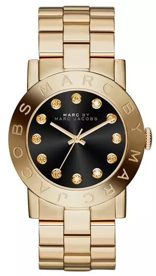 Marc By Marc Jacobs Amy Glitz Reloj de mujer de acero con esfera negra MBM3334