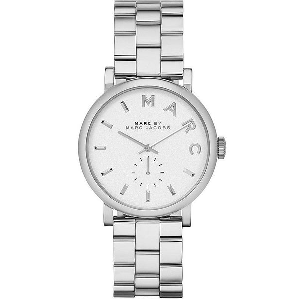 Reloj Marc By Marc Jacobs Baker para mujer, esfera blanca, acero, MBM3242