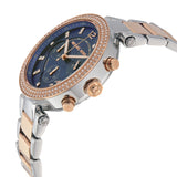 Michael Kors Parker Chronograph Blue Dial Two-tone Ladies Watch #MK6141 - Watches of America #2