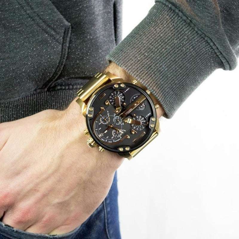 Diesel Mr. Daddy 2.0 Reloj de cuarzo para hombre con esfera negra DZ7333