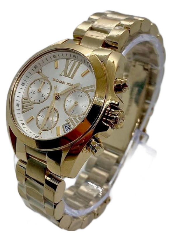 Michael Kors Mini Bradshaw Reloj cronógrafo dorado para mujer MK6267